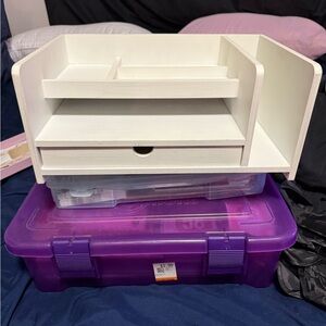 White Wooden Desk Organizer